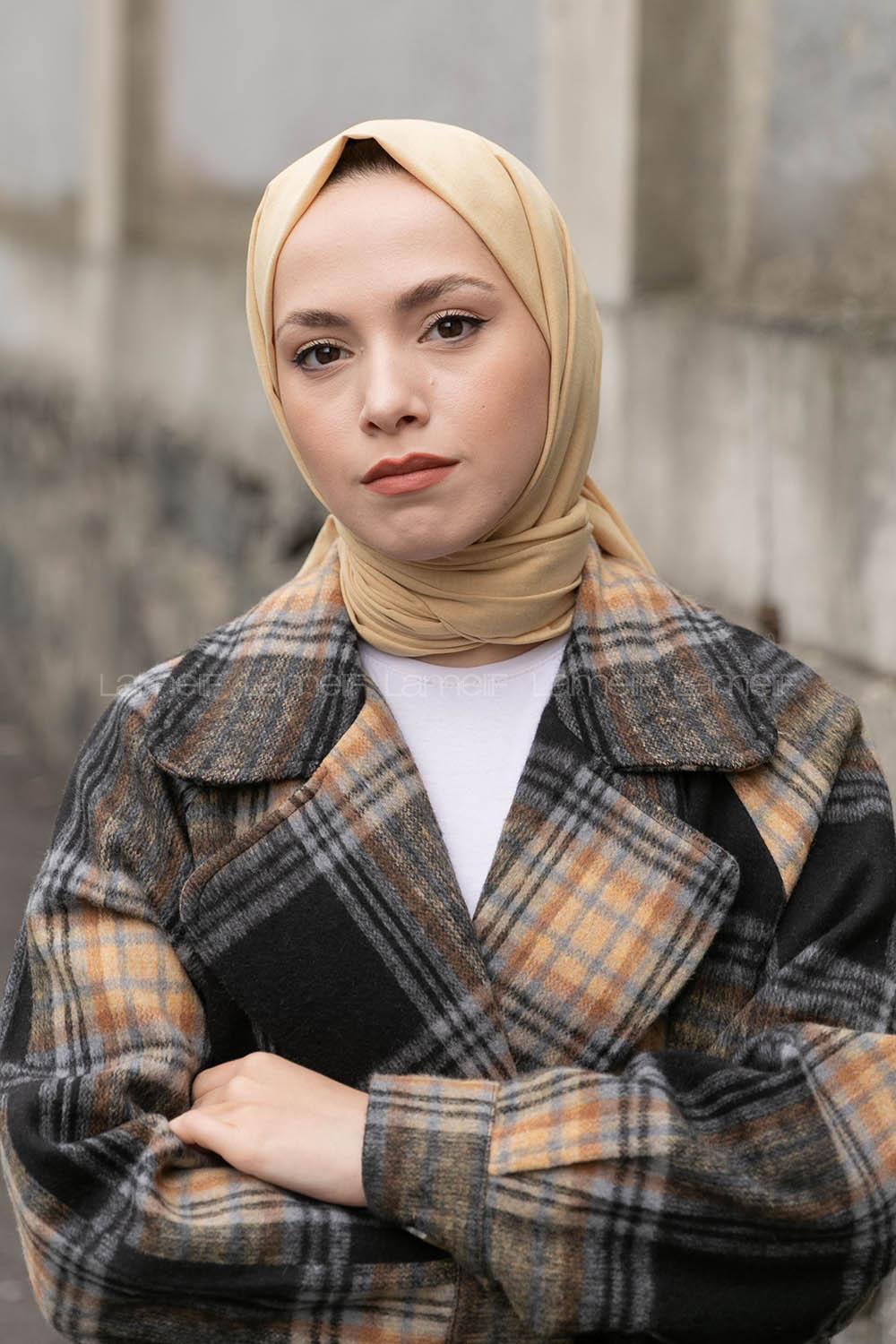 Lamelif Sarı Keten Şal