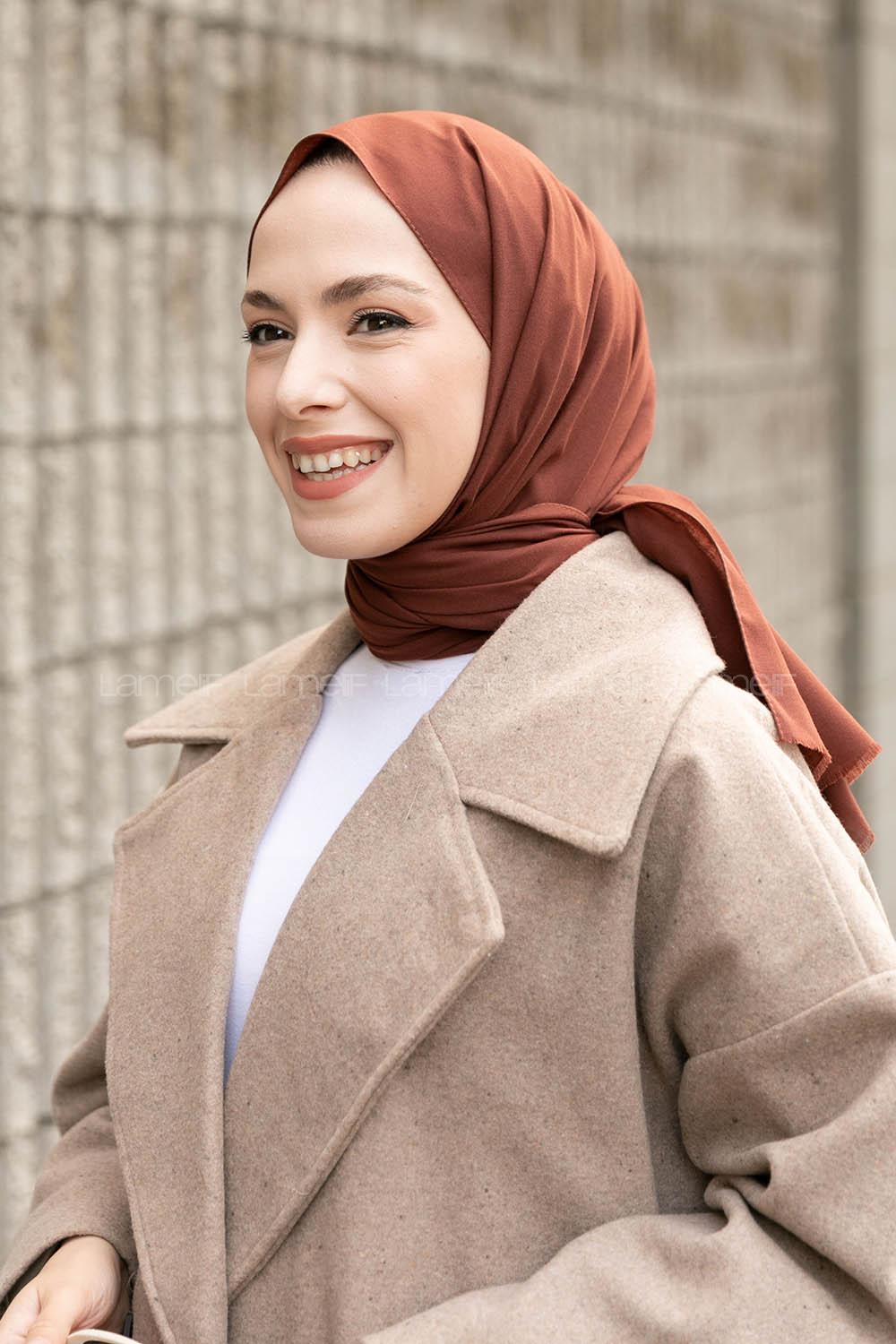 Lamelif Sıcak Çikolata Keten Şal