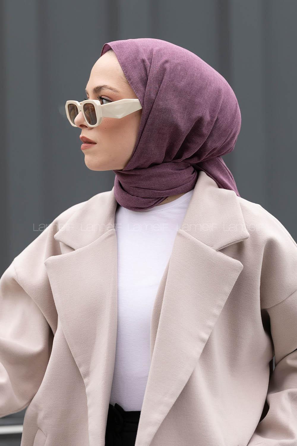 Lamelif  Leylak Keten Şal