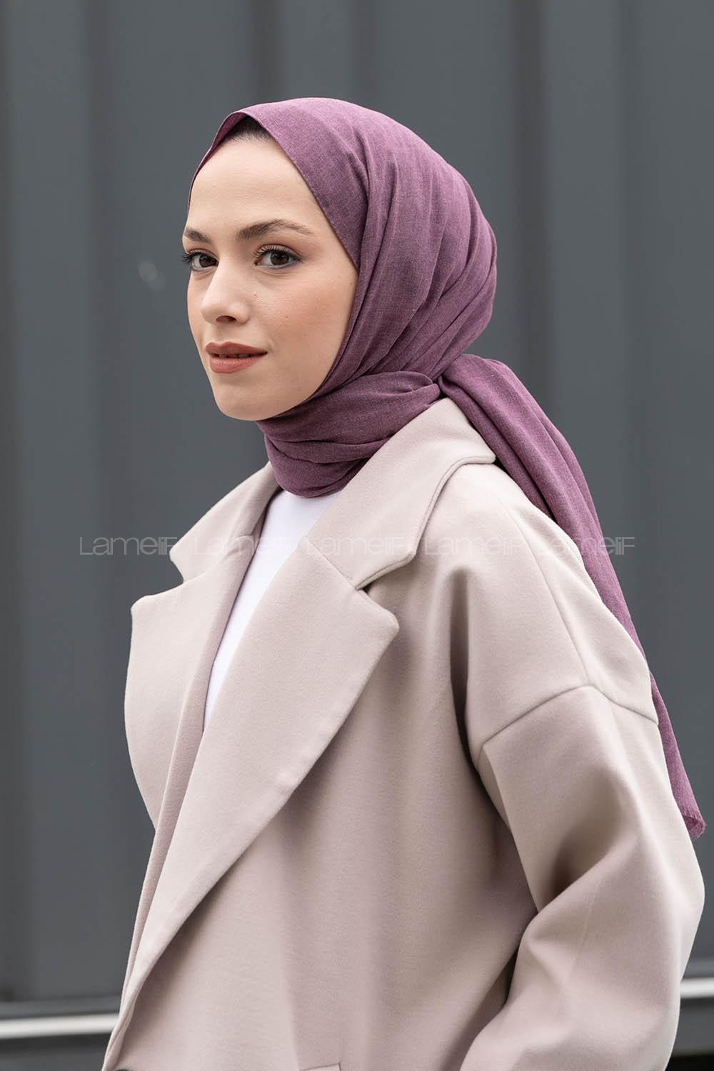 Lamelif  Leylak Keten Şal