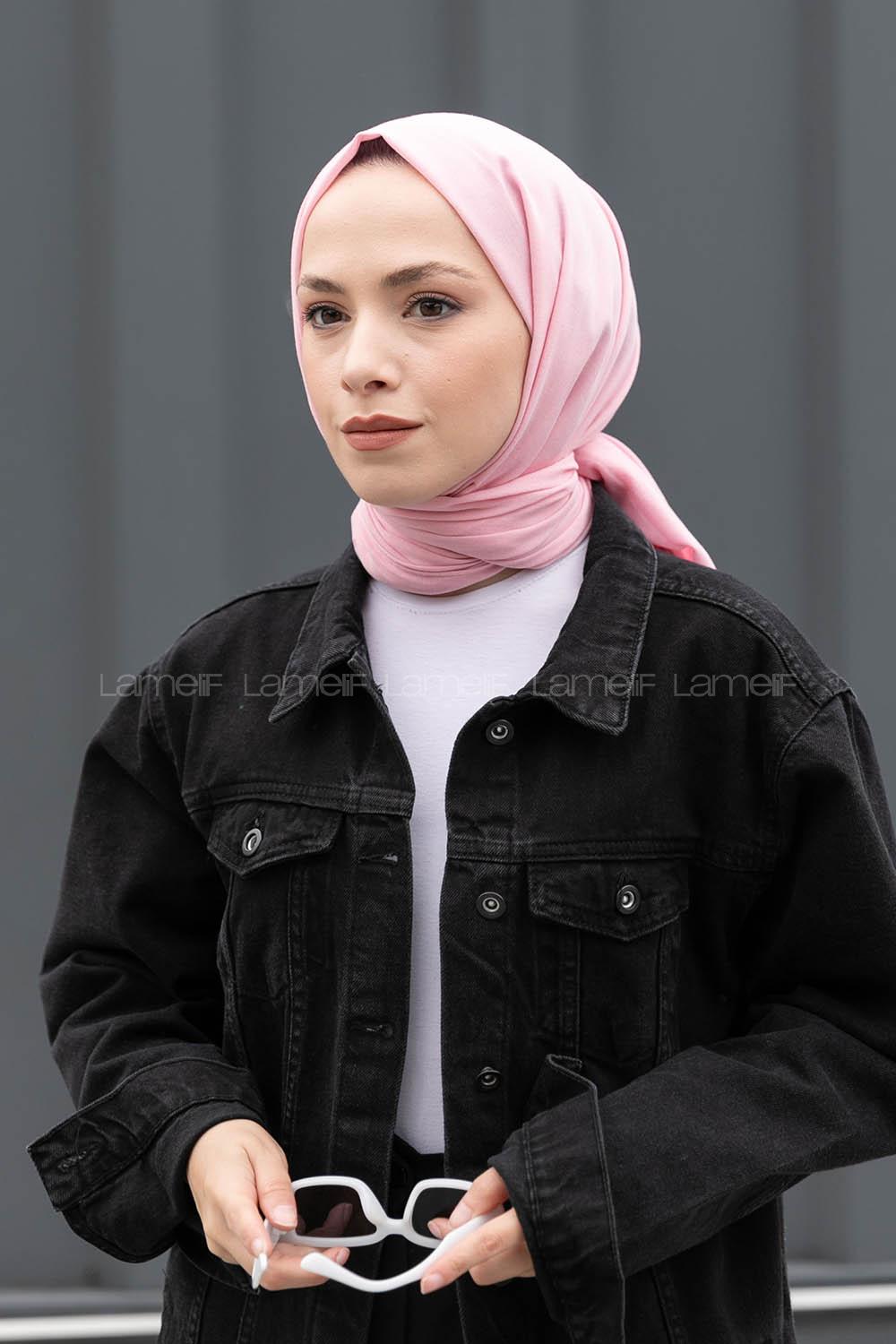 Lamelif Keten Şal Şeker Pembe