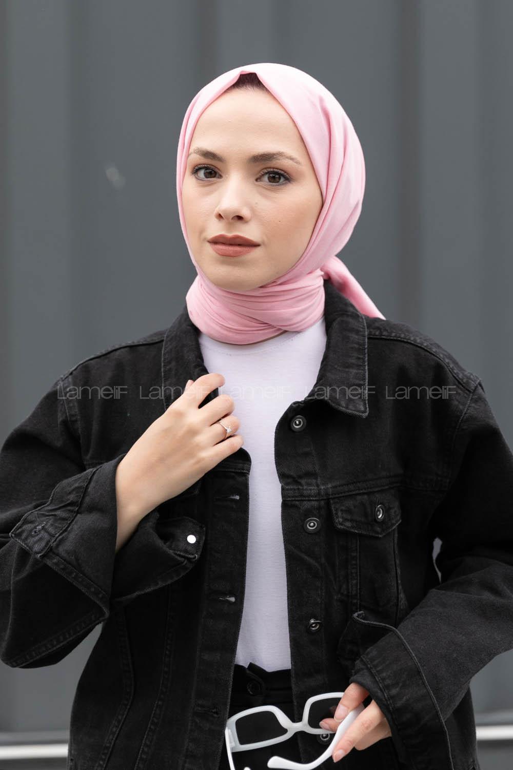 Lamelif Keten Şal Şeker Pembe