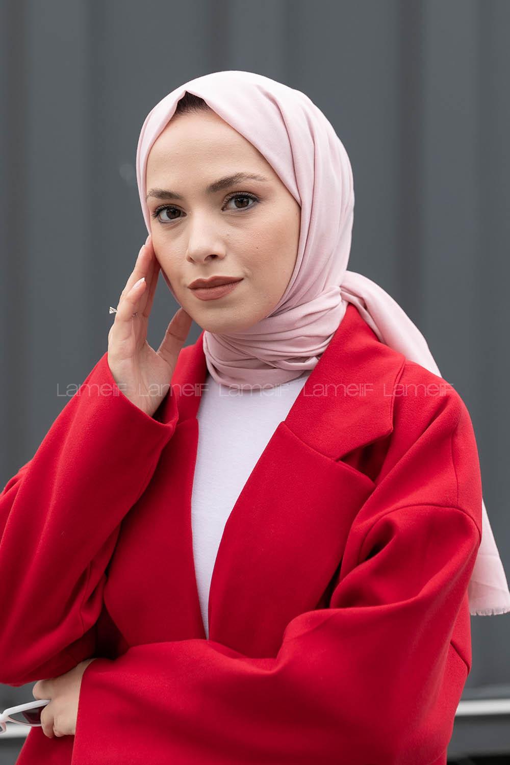 Lamelif Soft Pudra Keten Şal