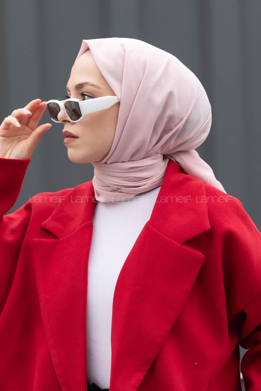 Lamelif Soft Pudra Keten Şal