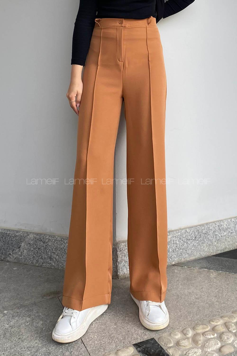 Camel Cotton Fabric High Waist Comfortable Pants