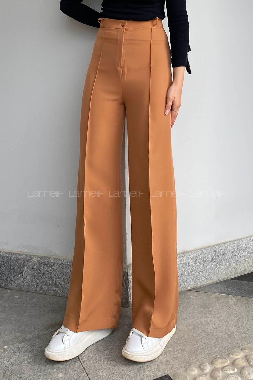Camel Cotton Fabric High Waist Comfortable Pants