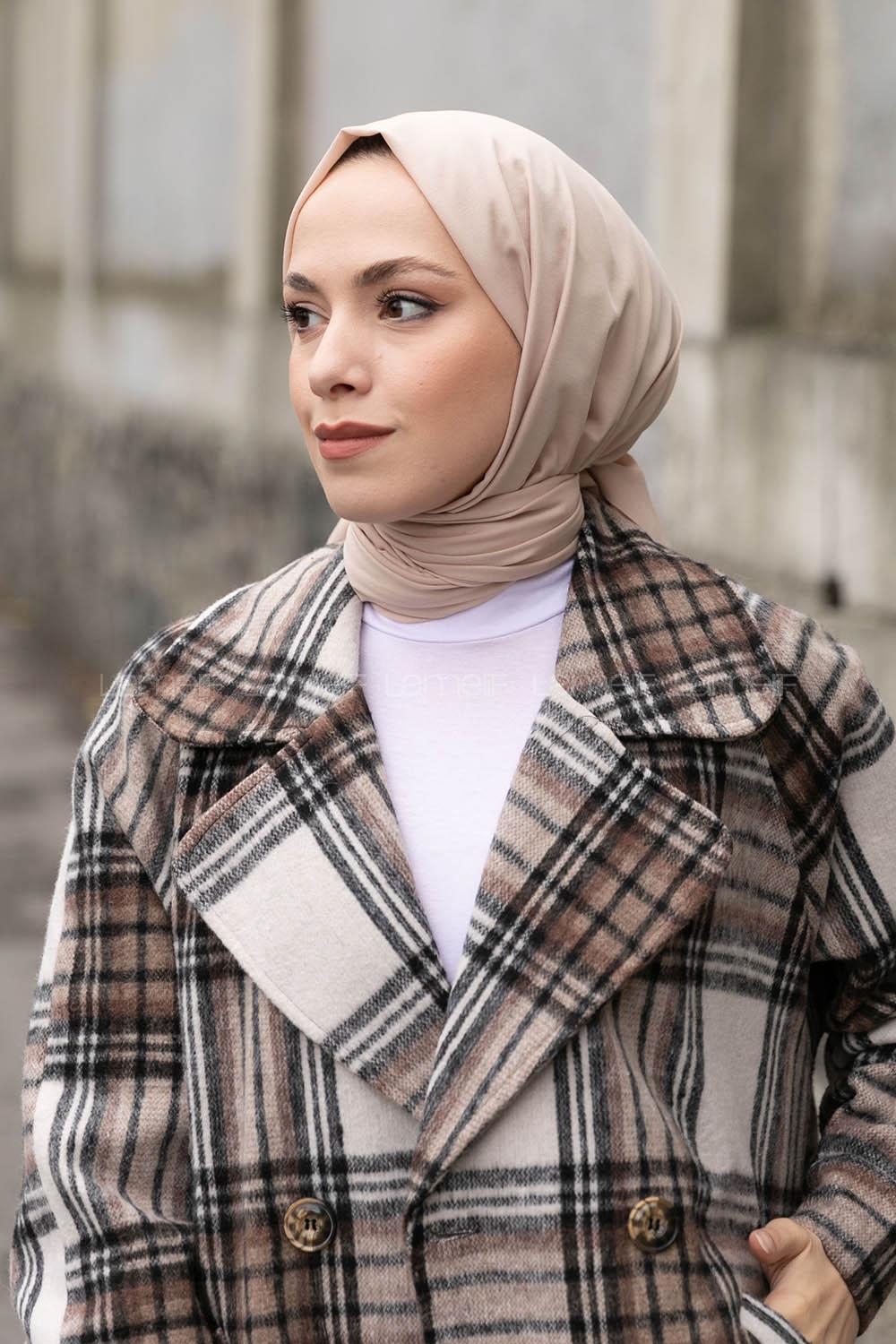 Lamelif Bej İnce Keten Şal