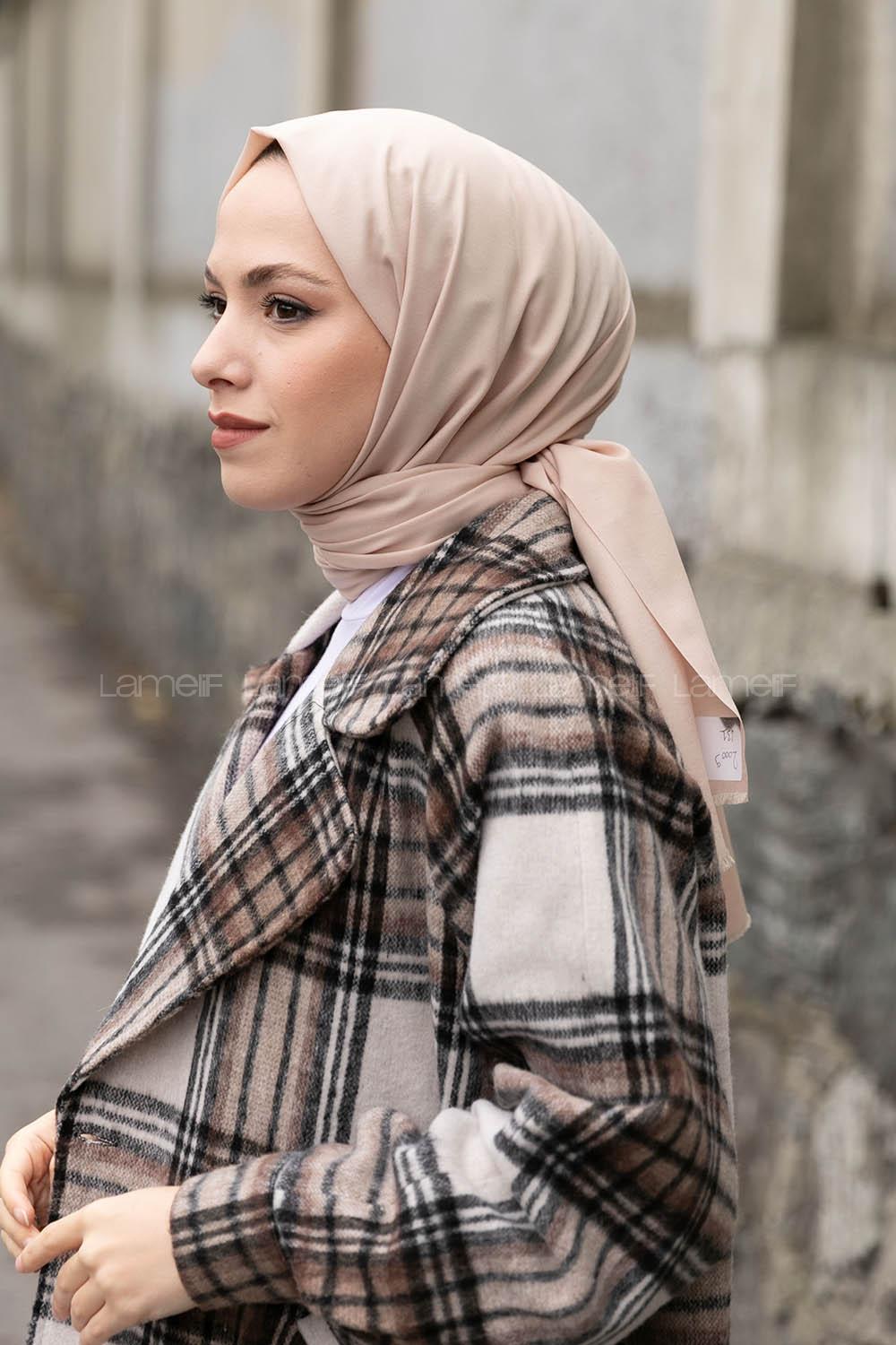 Lamelif Bej İnce Keten Şal