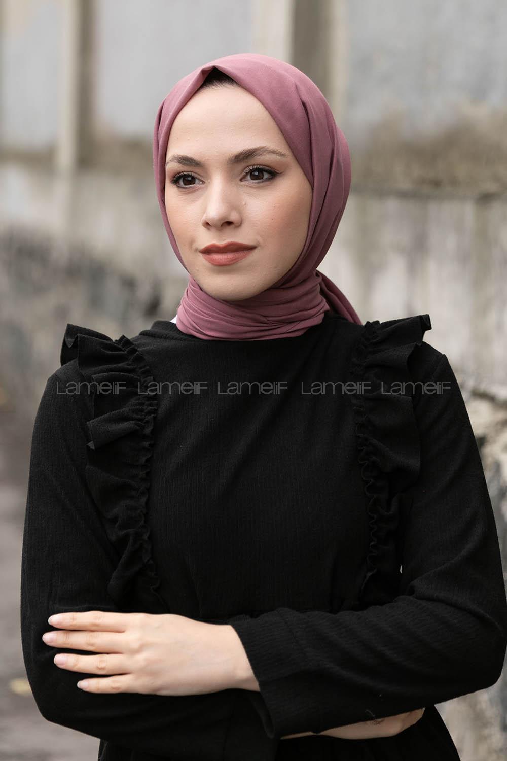 Lamelif Gül Kurusu İnce Keten Şal