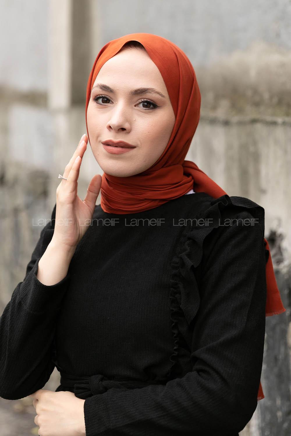 Modalamelif Kiremit İnce Keten Şal