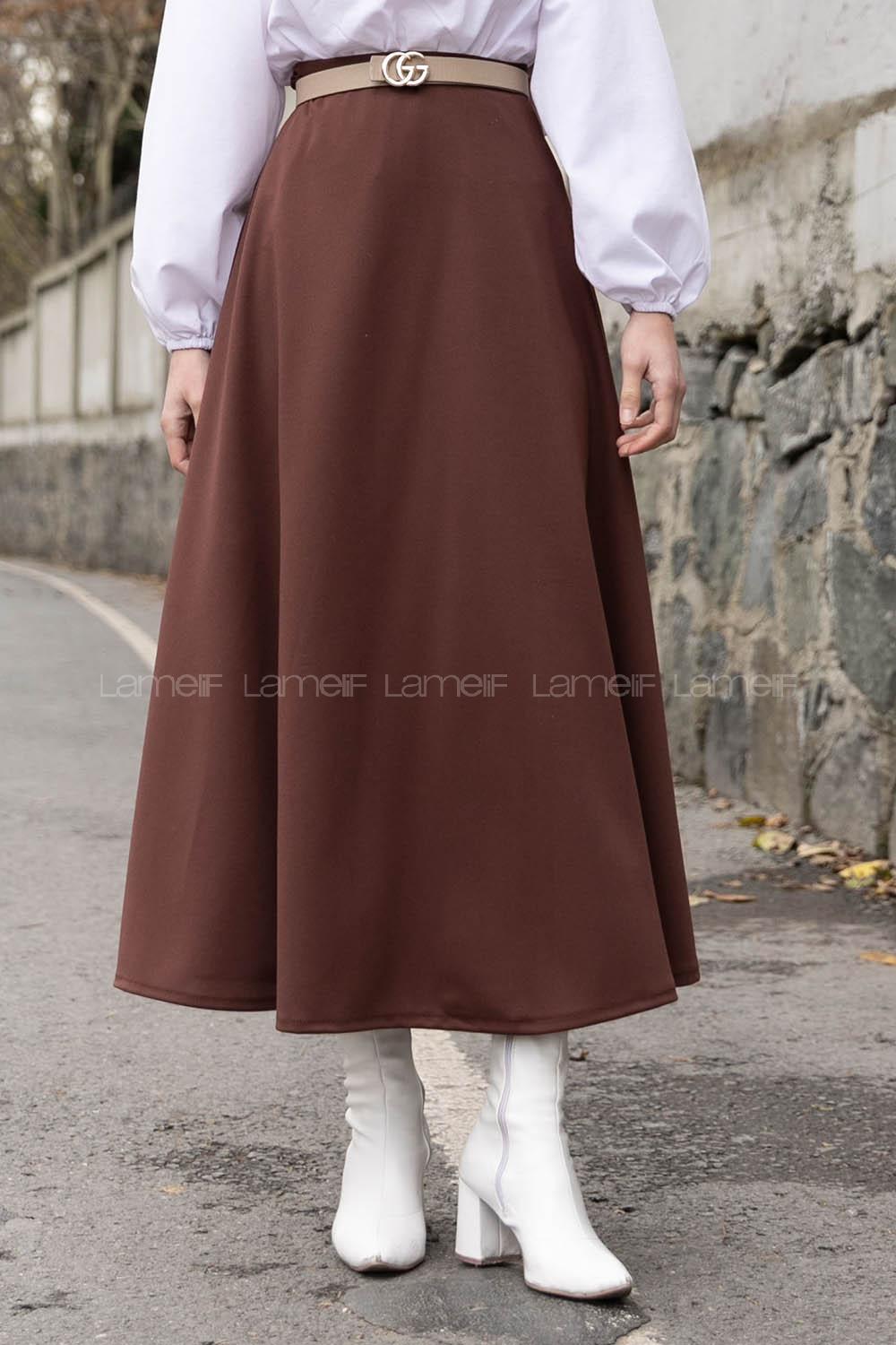 Lamelif Kloş Etek Acı Kahve