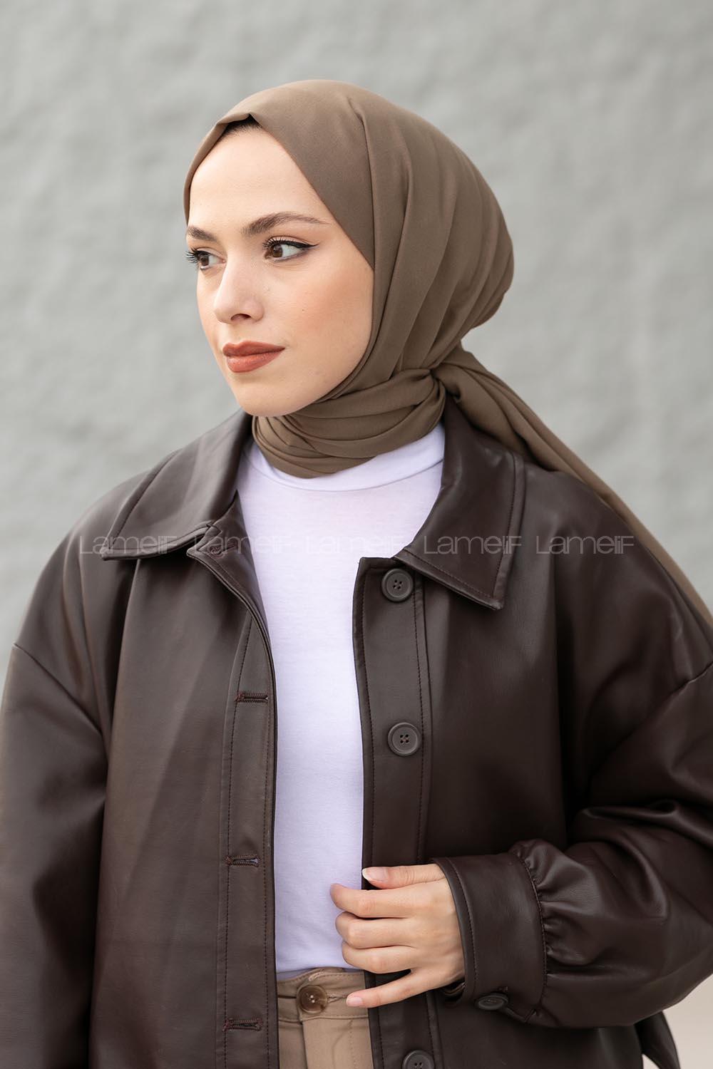 Lamelif Küf Yeşili İnce Keten Şal