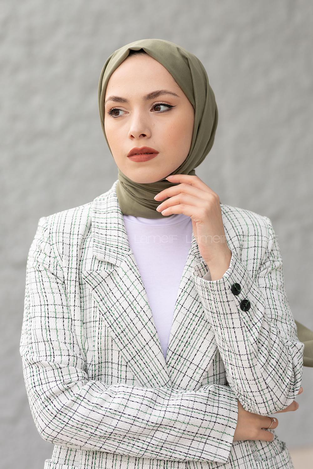 Lamelif Mint Yeşili İnce Keten Şal