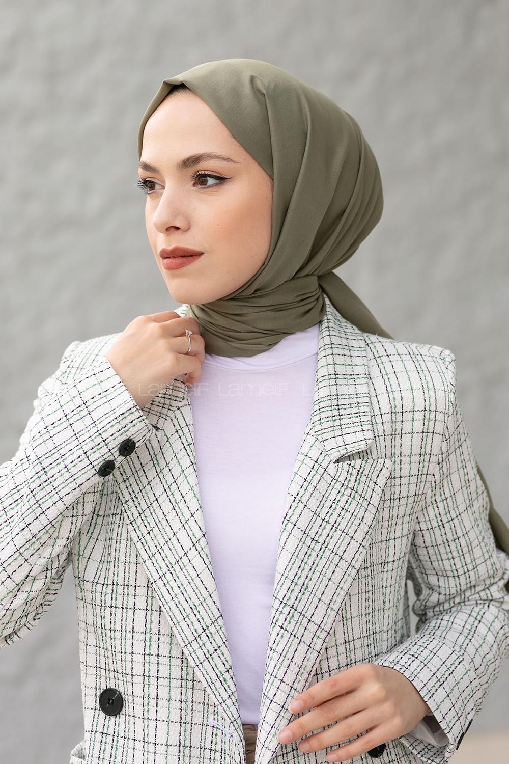 Lamelif Mint Yeşili İnce Keten Şal