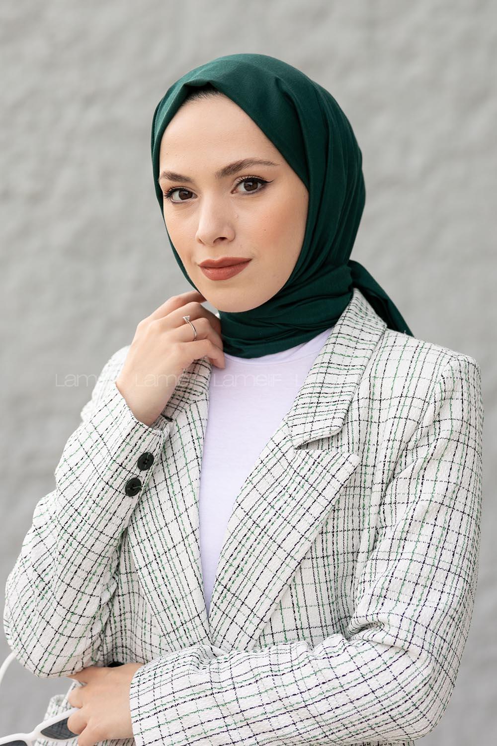 Lamelif Zümrüt İnce Keten Şal