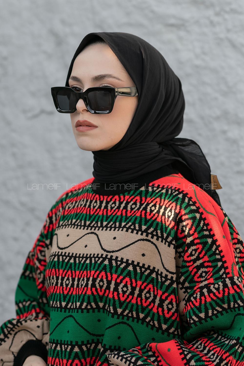 Lamelif Pamuk Vual Eşarp Siyah