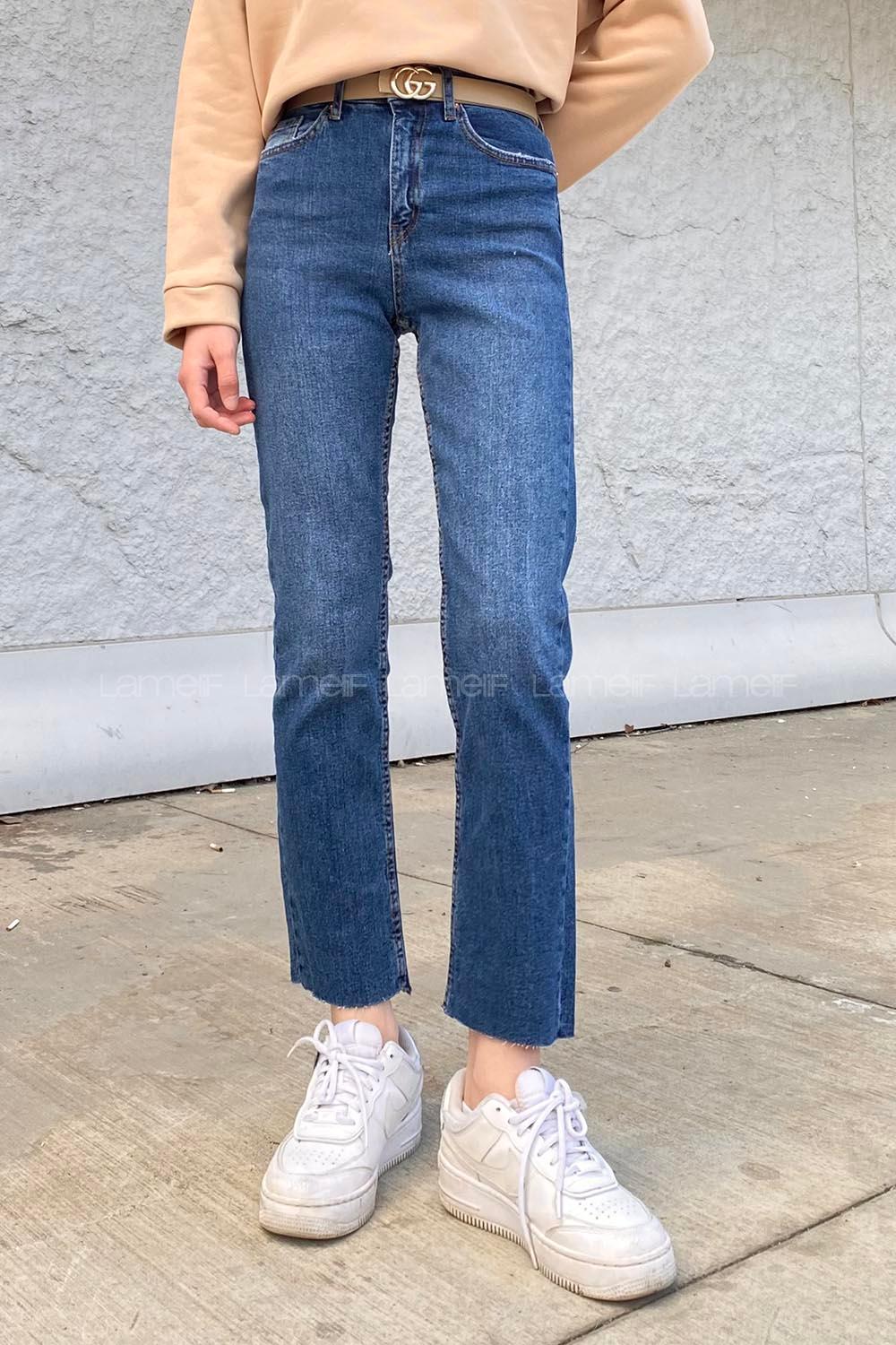 Lamelif Fit Jean Koyu Mavi