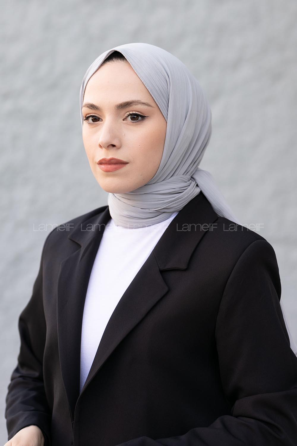 Gray Cotton Fabric Viscose Fabric Striped Straight Shawl