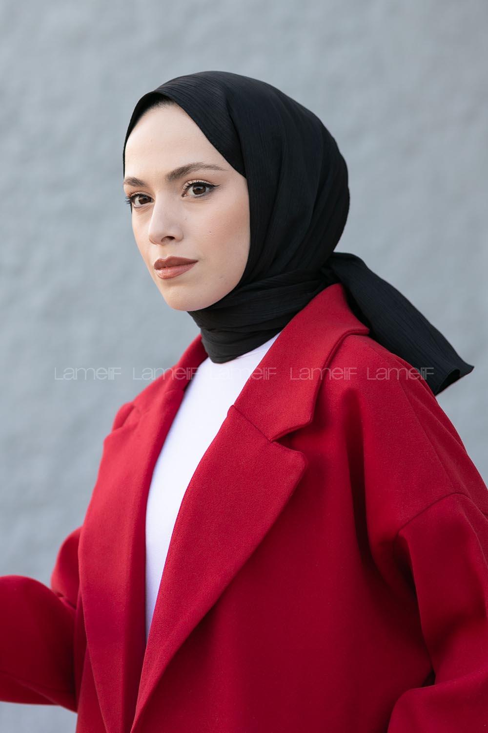 Black Cotton Fabric Viscose Fabric Striped Straight Shawl