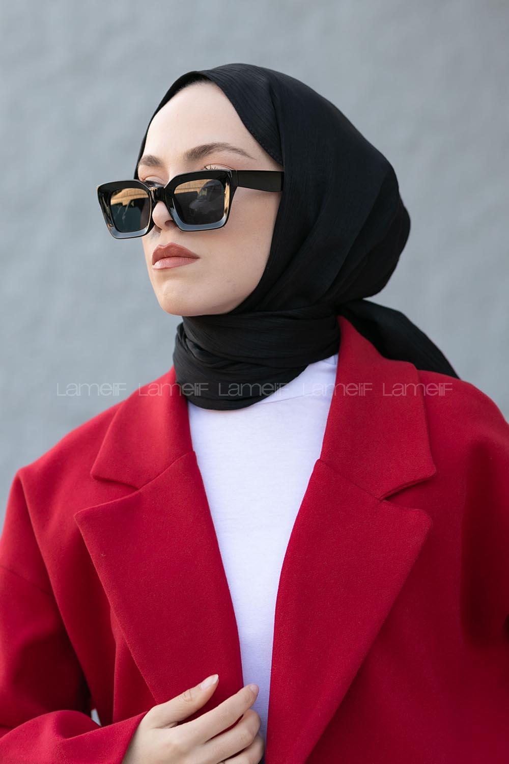 Black Cotton Fabric Viscose Fabric Striped Straight Shawl