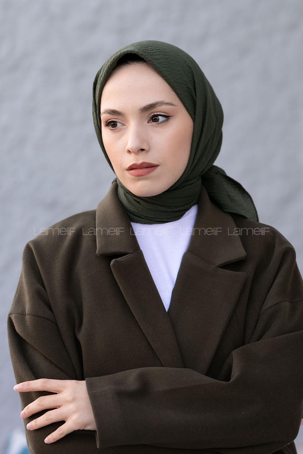 Lamelif Mio Caz Eşarp Koyu Yeşil