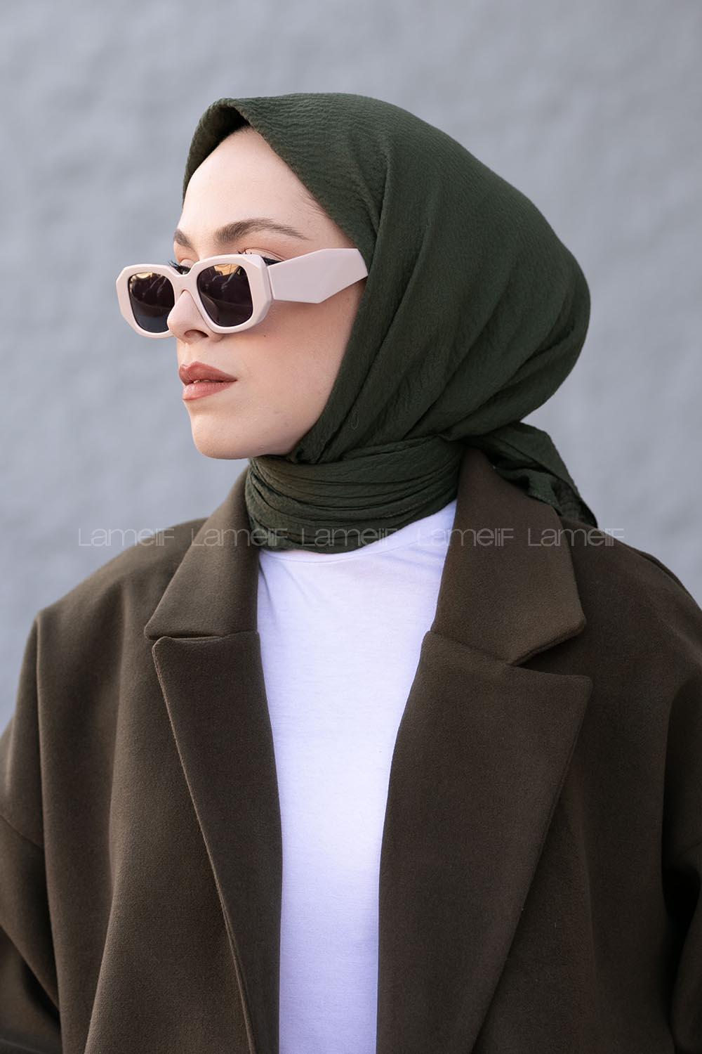 Lamelif Mio Caz Eşarp Koyu Yeşil