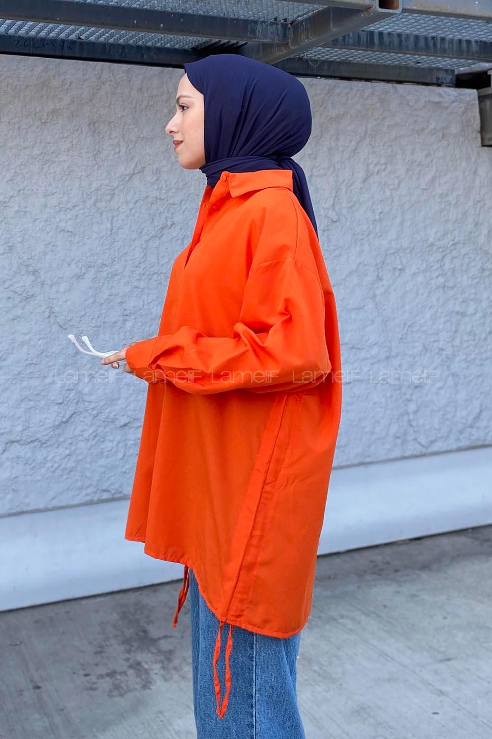 Lamelif Oversize Gömlek Turuncu