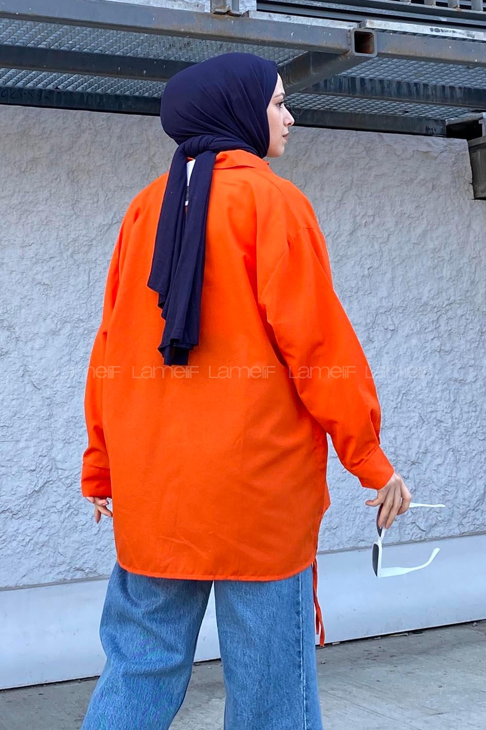 Lamelif Oversize Gömlek Turuncu