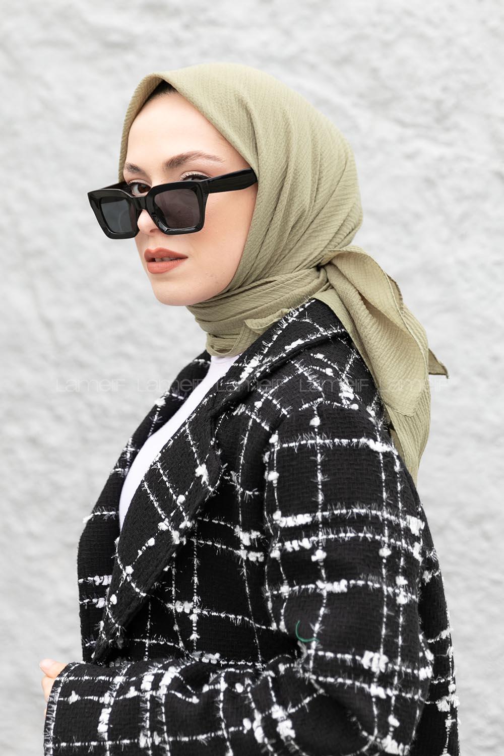 Leave Of Daphne Cotton Fabric Straight Shawl