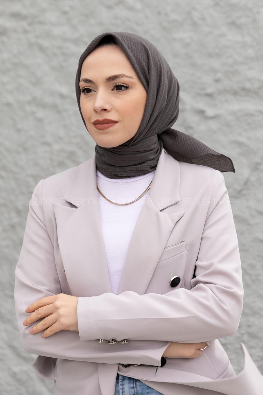 Ecru Cotton Fabric Straight Shawl