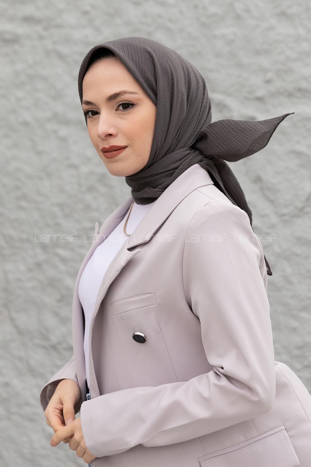 Ecru Cotton Fabric Straight Shawl