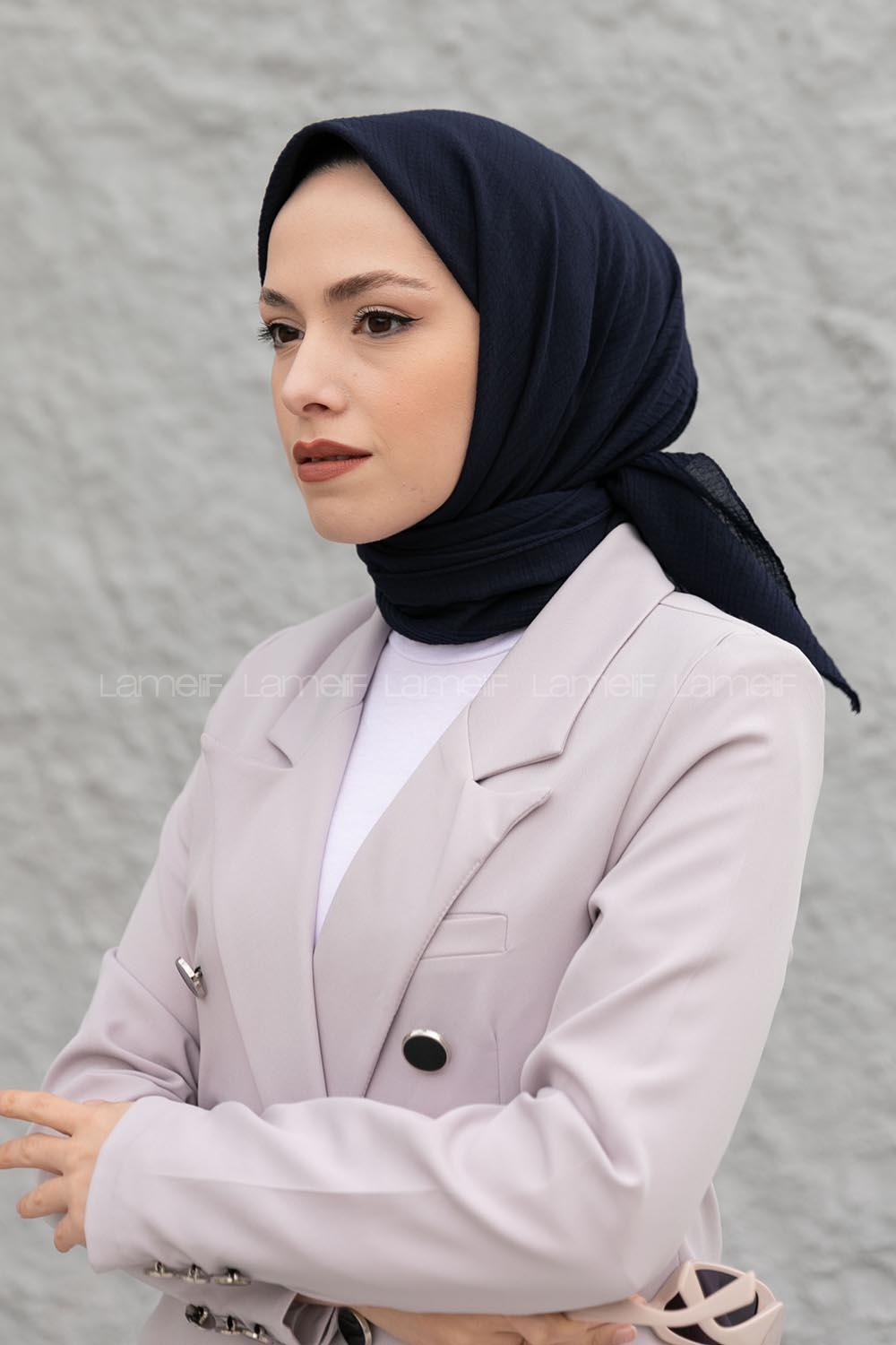 Lamelif Mio Caz Eşarp Koyu Lacivert