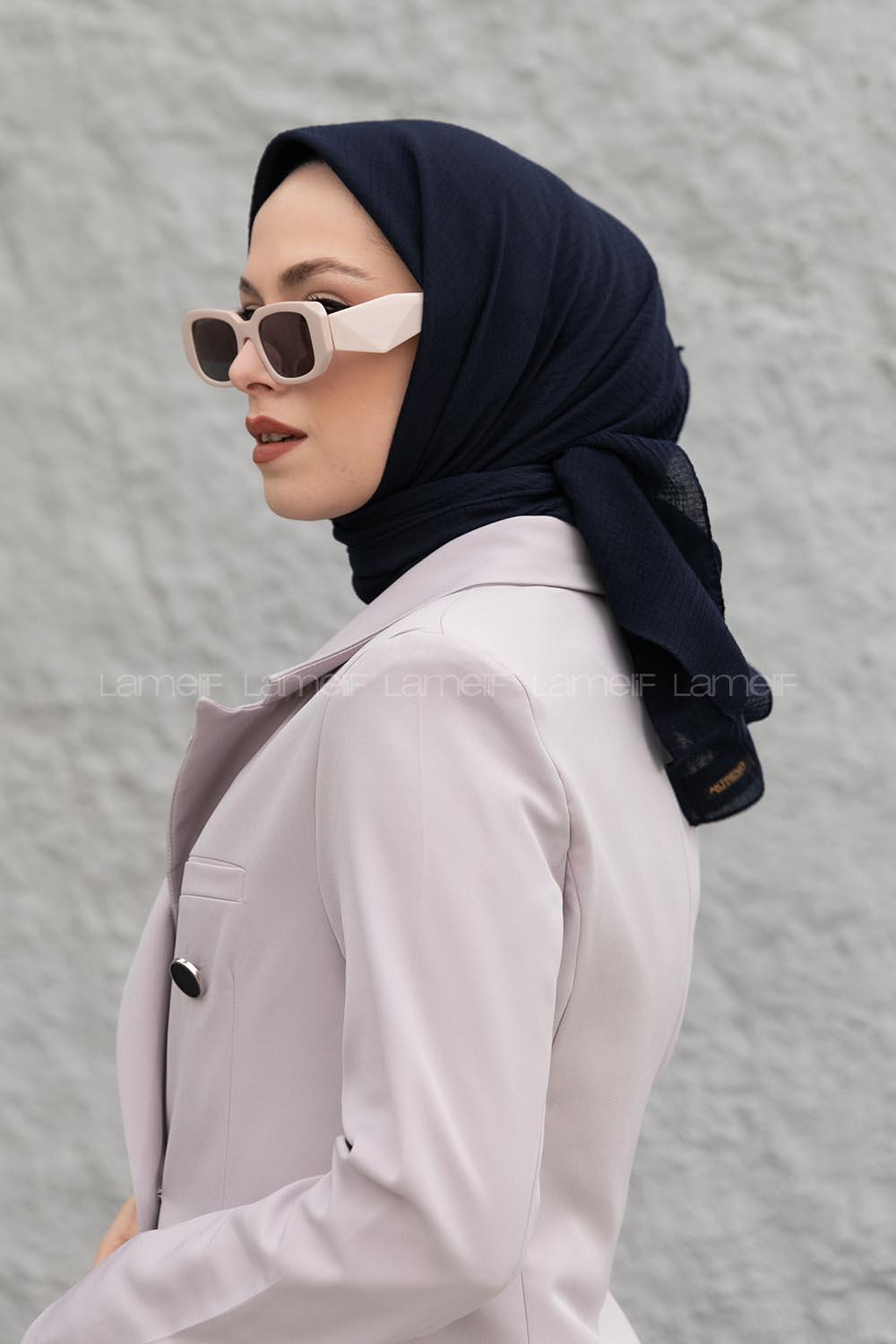 Lamelif Mio Caz Eşarp Koyu Lacivert