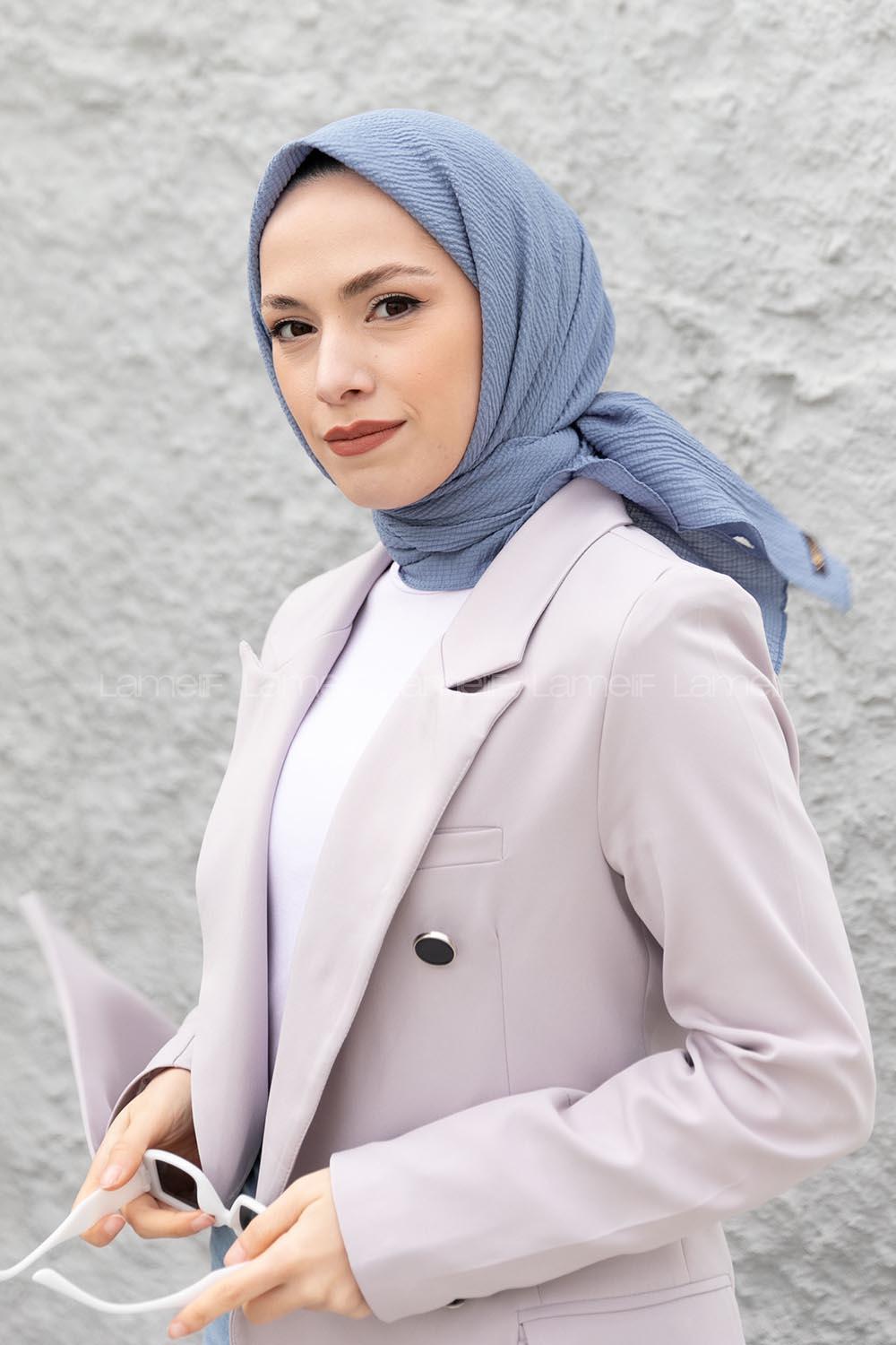 Plum Green Cotton Fabric Straight Shawl