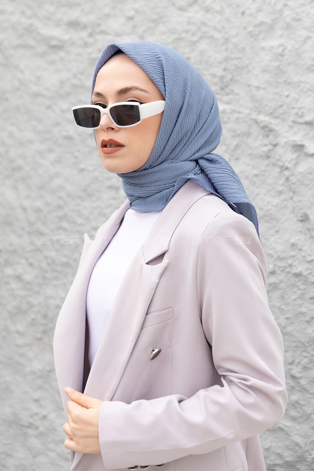 Plum Green Cotton Fabric Straight Shawl