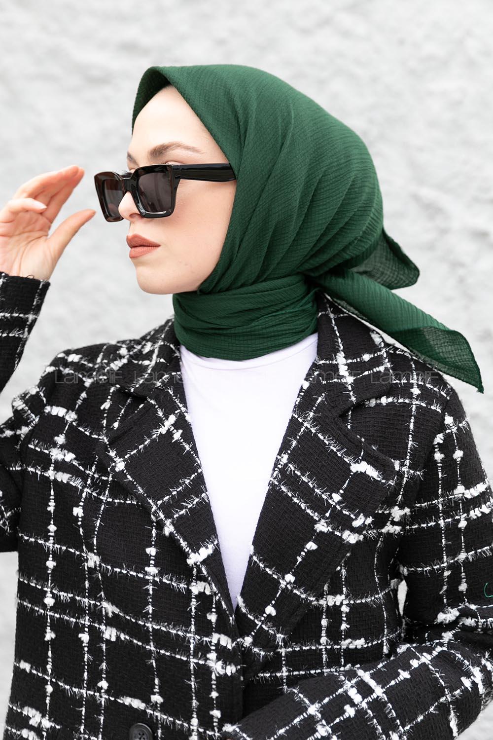 Lamelif Mio Caz Eşarp Zümrüt Yeşili