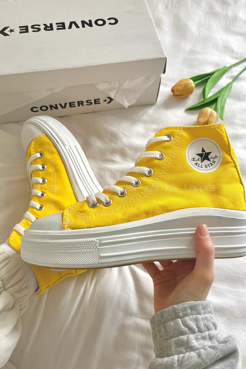 Modalamelif Yüksek Taban Yarım Bot Spor Ayakkabı Sarı