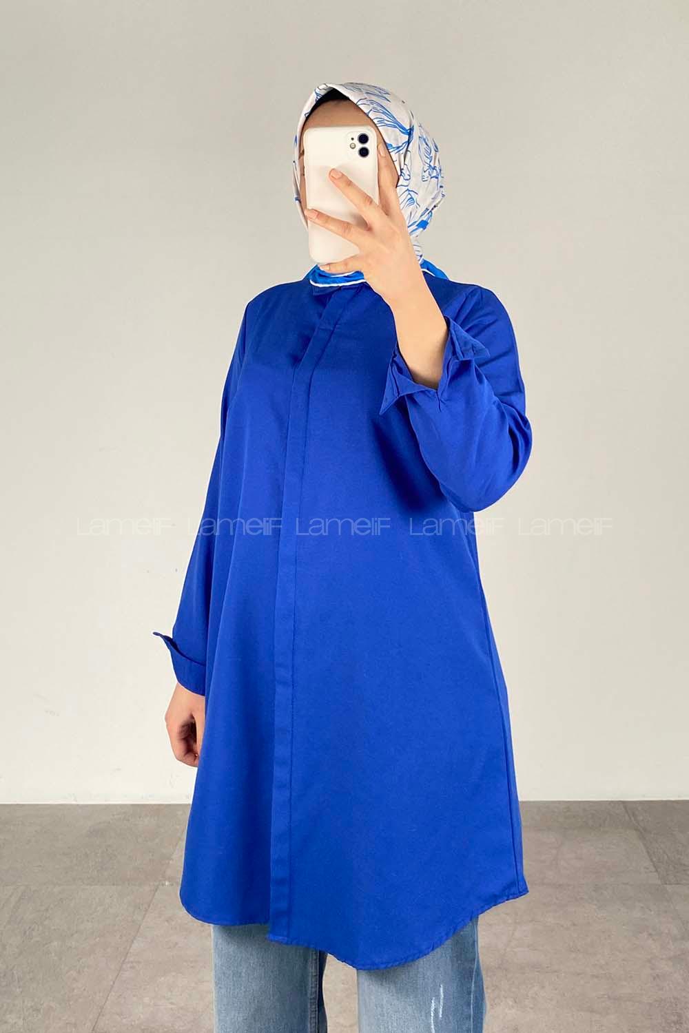 Modalamelif Boyfriend Gömlek Saks