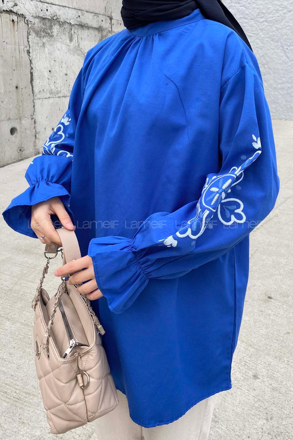 Saxe Mandarin Collar Cotton Printed Tunic