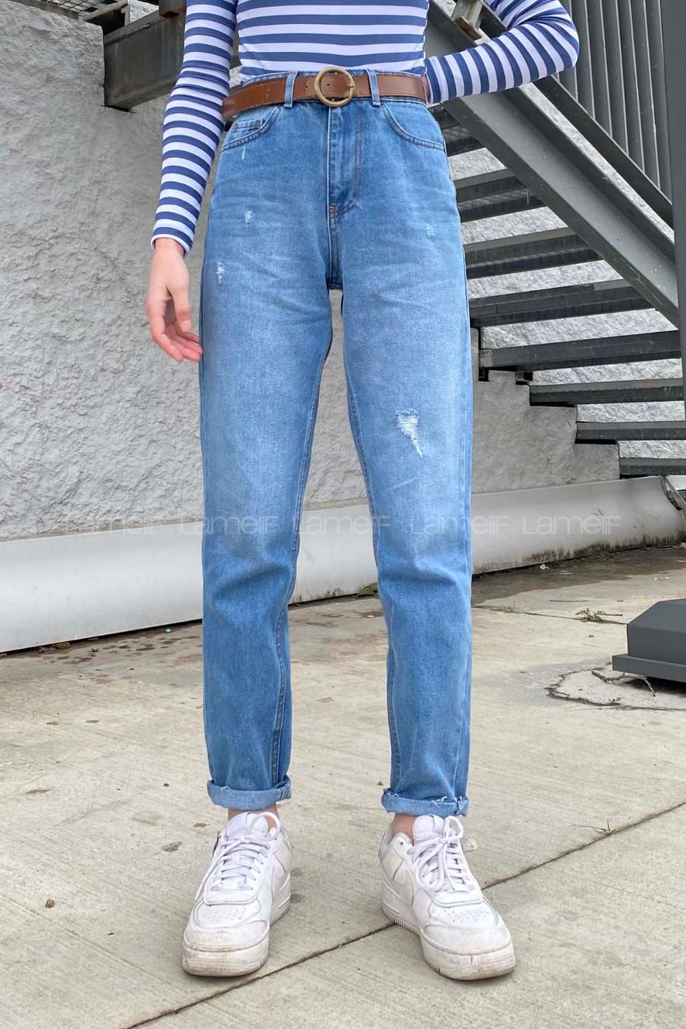 Lamelif Yırtıklı Mom Jean