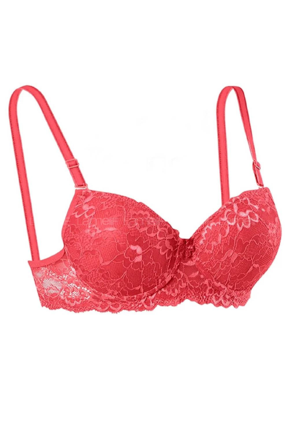 Red Cotton Fabric Underwire Support Bralet