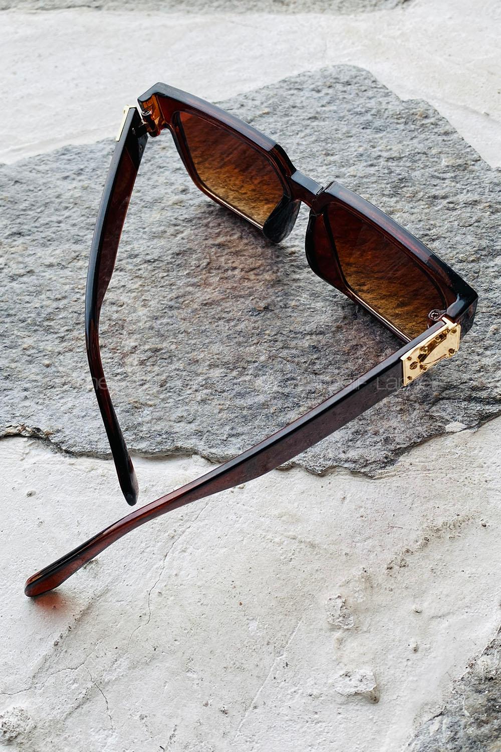 Lamelif Piar Kahverengi Gold Detaylı Güneş Gözlüğü