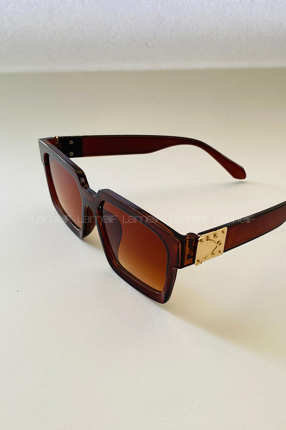 Lamelif Piar Kahverengi Gold Detaylı Güneş Gözlüğü
