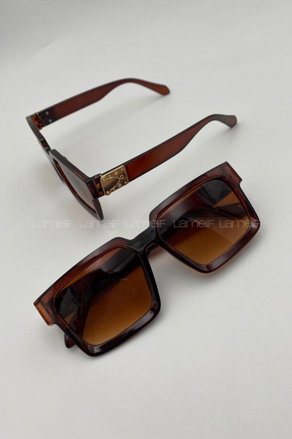 Lamelif Piar Kahverengi Gold Detaylı Güneş Gözlüğü