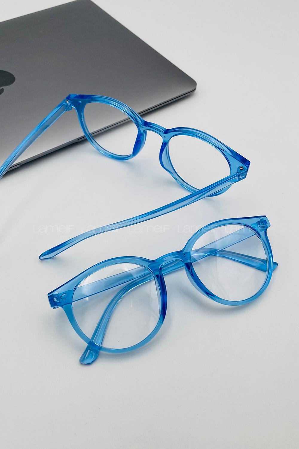 Lamelif Ayris -Mavi Çerçeve Şeffaf Cam- Güneş Gözlüğü