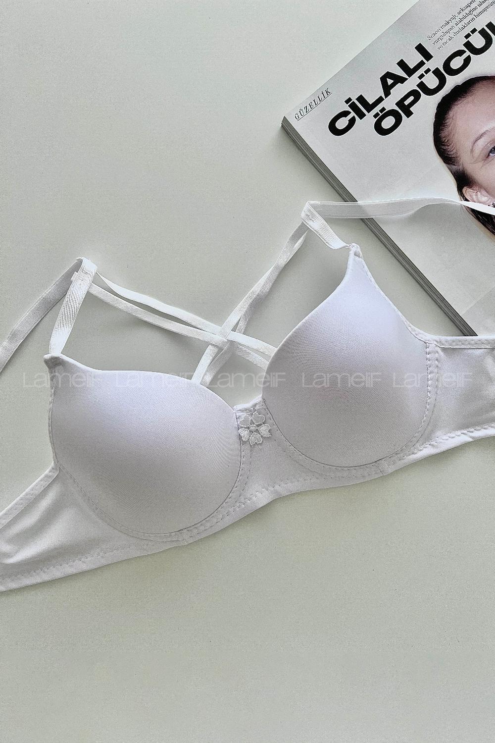 White Cotton Fabric Underwire Support Bralet