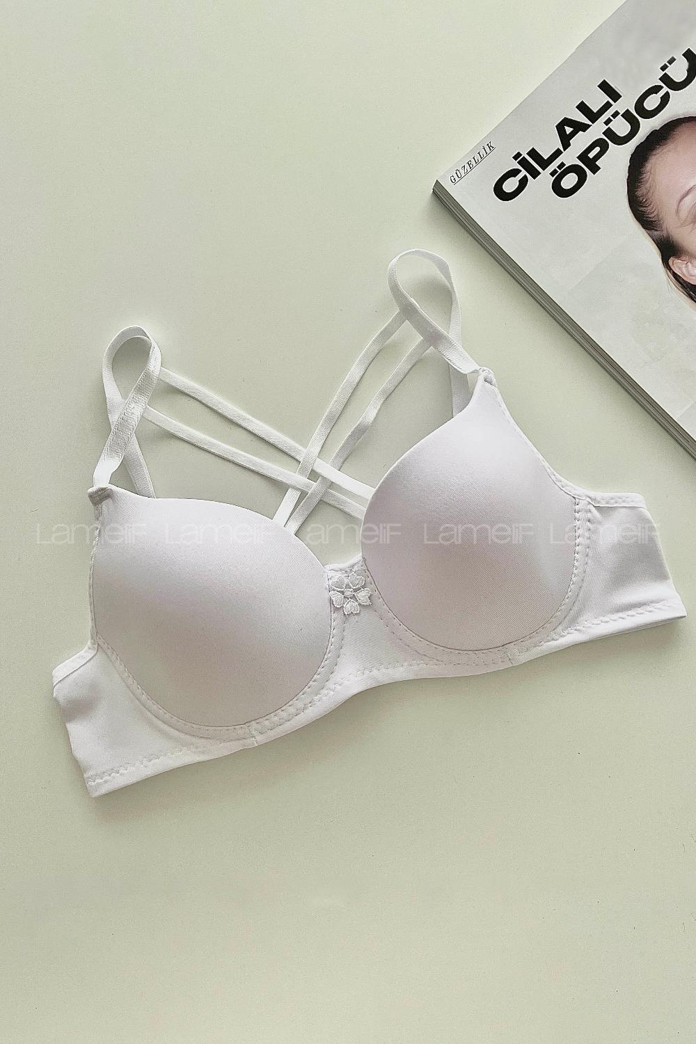 White Cotton Fabric Underwire Support Bralet