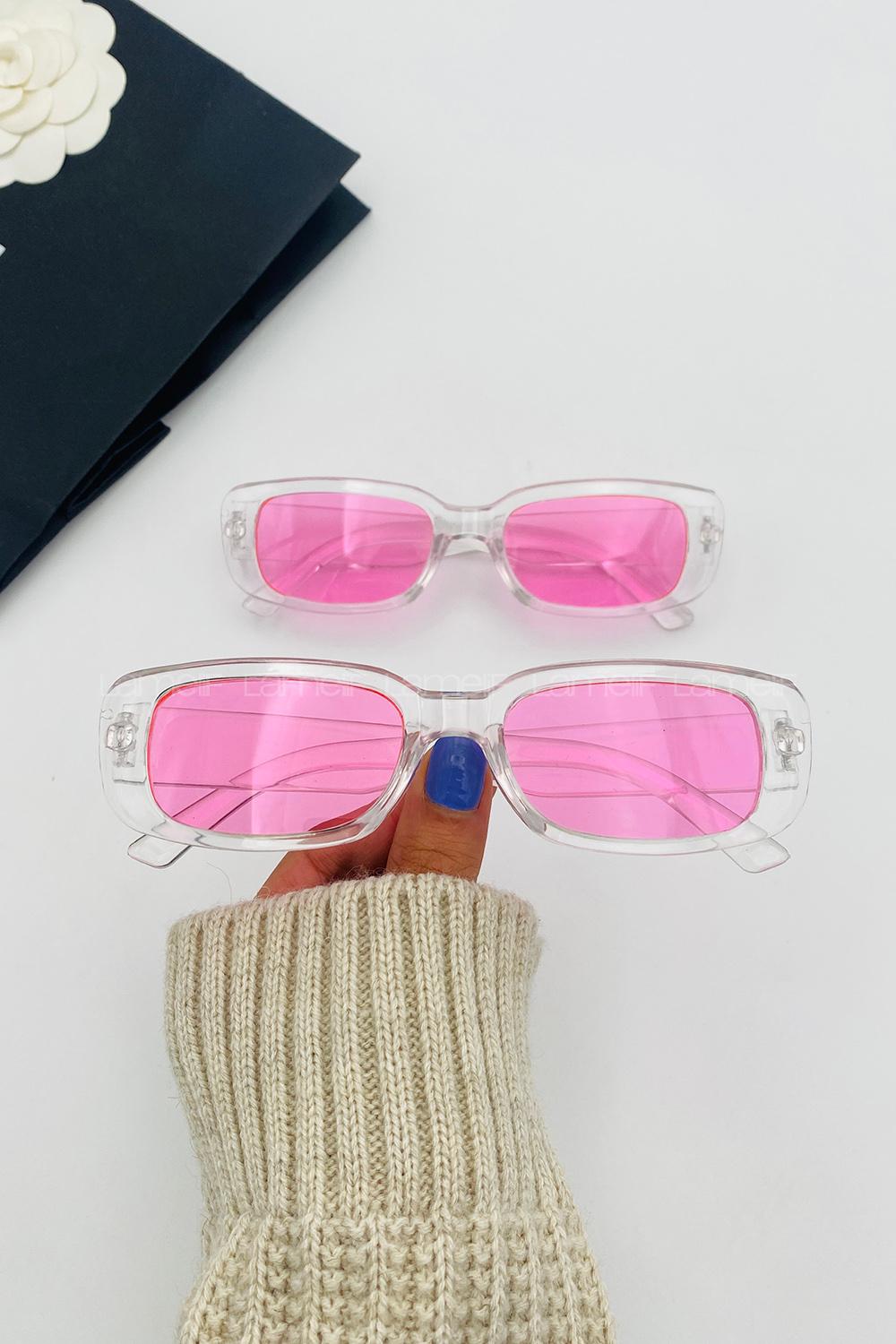 Lamelif Şeffaf Çerçeve Pembe Lua Güneş Gözlüğü