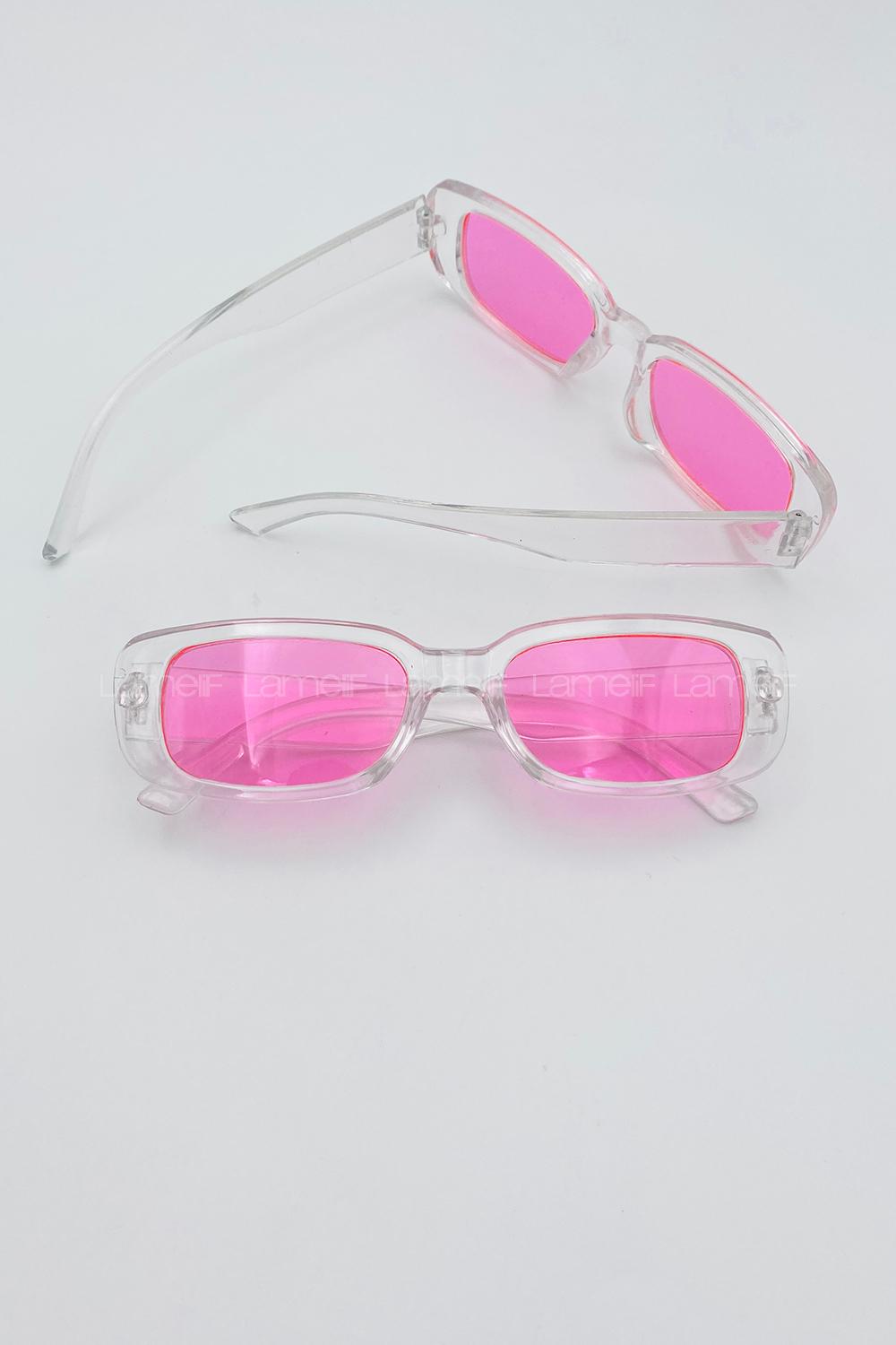 Lamelif Şeffaf Çerçeve Pembe Lua Güneş Gözlüğü