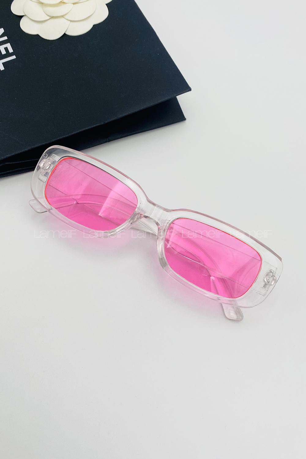 Lamelif Şeffaf Çerçeve Pembe Lua Güneş Gözlüğü